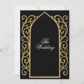 豪華なゴールドの縁取り ゴシックウェディング 招待状 (裏面)