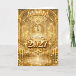 豪華なゴールドの舞踏会で新年を祝う 2027年 シーズンカード