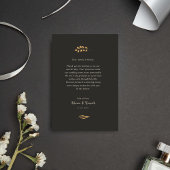 豪華なゴールドの花のミニマルな写真 サンキューカード