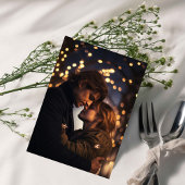 豪華なゴールドの花柄がおしゃれな2枚の写真の「セーブ・ザ・デート」 招待状