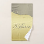 豪華なゴールドの金属装飾（ゴールドとシルバーに） バスタオルセット (ハンドタオル)