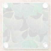 豪華なゴールドの銀杏、ヴィンテージアート。 ガラスコースター (裏面)