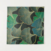 豪華なゴールドの銀杏、ヴィンテージアート。 タペストリー (正面(横))