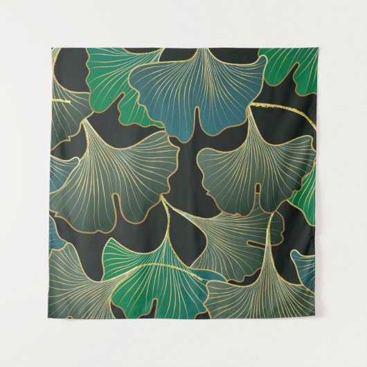 豪華なゴールドの銀杏、ヴィンテージアート。 タペストリー (正面)