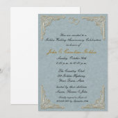 豪華なゴールドコーナー招待状 招待状 (正面/裏面)