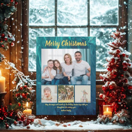 豪華なゴールドコーラルクリスマス４点セット シーズンポストカード