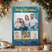 豪華なゴールドコーラルクリスマス４点セット 招待状