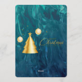 豪華なゴールドコーラルクリスマス４点セット 招待状 (裏面)