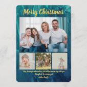 豪華なゴールドコーラルクリスマス４点セット 招待状 (正面)