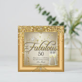 豪華なゴールドシャンパンの誕生日パーティー 招待状 (スタンド正面)