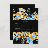 豪華なゴールドターコイズの受付詳細カード エンクロージャーカード (正面/裏面)