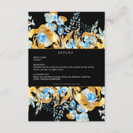 豪華なゴールドターコイズの受付詳細カード エンクロージャーカード