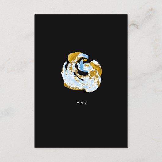 豪華なゴールドターコイズの受付詳細カード エンクロージャーカード (裏面)