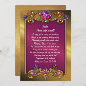 豪華なゴールドトーンの花フレーム ウェディングバスケットサイン (正面/裏面)