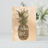 豪華なゴールドパイナップルのエレガントパーティーテーブルナンバー 招待状 (スタンド正面)