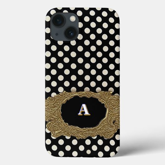 豪華なゴールドフレームのドット柄 Case-Mate iPhoneケース (裏面)