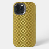豪華なゴールド菱形彫刻模様 iPhoneケース (裏面)
