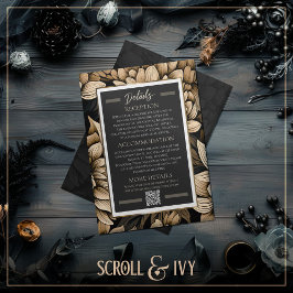 豪華なゴールド＆シャンパン ブルーム ウェディングの詳細 招待状