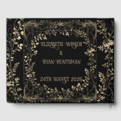 豪華なゴールド＆ブラックセピア フローラルフィニッシュ ゲストブック (裏面)