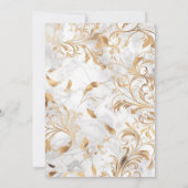 豪華なゴールド＆ホワイト大理石の結婚式招待状 招待状 (裏面)