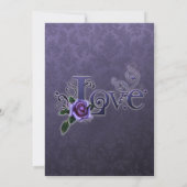 豪華なゴothic ダークパープルのバラのウェディング| 招待状 (裏面)