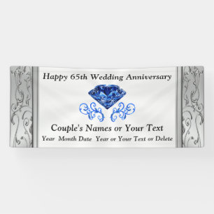 豪華なサファイア第65の結婚記念日の旗 横断幕