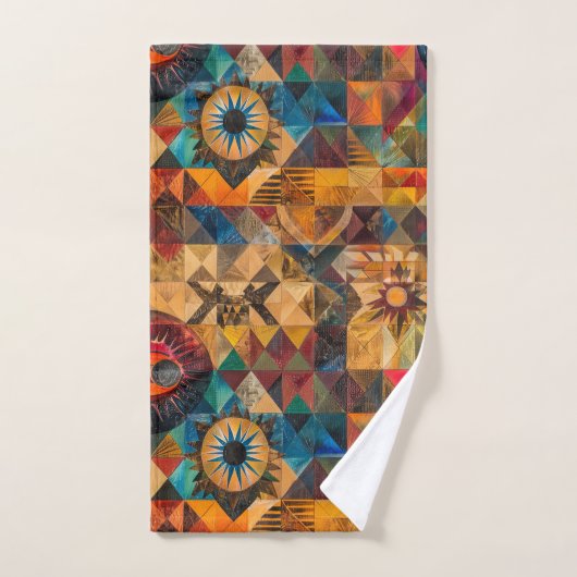 豪華なシアン"継承された芸術性"豪華なハンドトウ ハンドタオル (ハンドタオル)