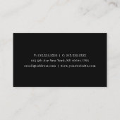 豪華なシックなシルバーブラック&ホワイト装飾品 名刺 (裏面)