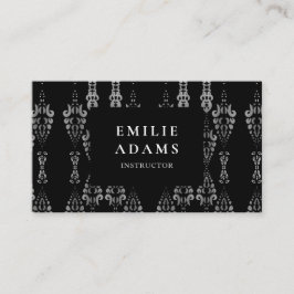 豪華なシックなシルバーブラック&ホワイト装飾品 名刺