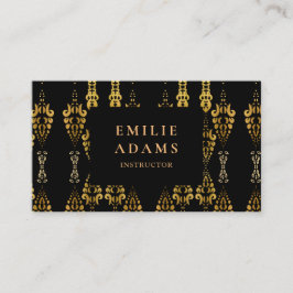 豪華なシックなブラックとフェイク金ゴールド装飾品 名刺