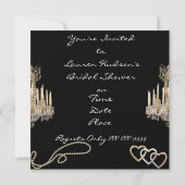 豪華なシャビーシック ヴィンテージ ブライダルシャワー 招待状 (裏面)