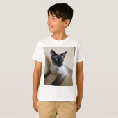 豪華なシャム猫の顔 Tシャツ (正面フル)