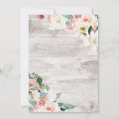 豪華なシャワーのドレス　光り輝くガウン　花　ピンク 招待状 (裏面)