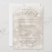 豪華なシャンパンと輝きのエレガントな写真 ウェディング 招待状 (正面)