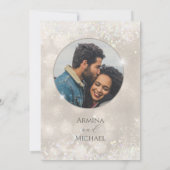 豪華なシャンパンと輝きのエレガントな写真 ウェディング 招待状 (裏面)