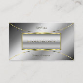 豪華なシルバーと明るい金ゴールドスタイリッシュ飾り 名刺 (正面)