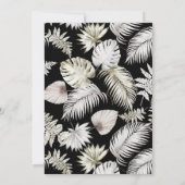 豪華なシルバーのトロピカルグリーンの結婚式 招待状 (裏面)