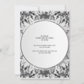 豪華なシルバーカービングの葉っぱの結婚式 招待状 (裏面)