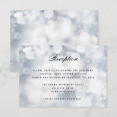 豪華なシルバーグリッターの光る結婚式の披露宴 エンクロージャーカード (正面/裏面)