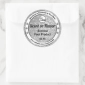 豪華なシルバーグリッタースターズ製品ラベルのロゴ ラウンドシール (バッグ)