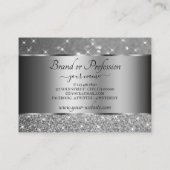 豪華なシルバーグリッター光の輝く星 名刺 (裏面)