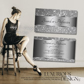 豪華なシルバーグリッター光の輝く星 名刺