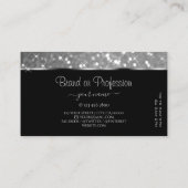 豪華なシルバーグリッター発光スターとロゴ 名刺 (裏面)