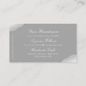 豪華なシルバーグレイきらめくダイヤモンドとロゴ 名刺 (裏面)