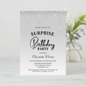 豪華なシルバーダイヤモンド サプライズバースデーパーティー 招待状 (スタンド正面)