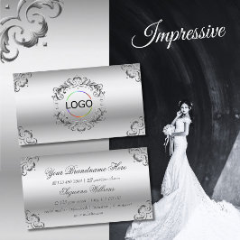 豪華なシルバーデッ華美コーとロゴ豪華なバス 名刺