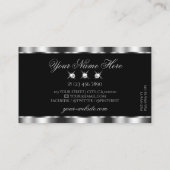 豪華なシルバーブラックきらめくジュエリーグラマラス 名刺 (裏面)