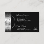 豪華なシルバーブラック縁どロ華美ゴと写真 名刺 (裏面)