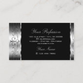 豪華なシルバーブラック華美ア縁どファレンシャル 名刺 (裏面)