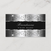 豪華なシルバーブラック華美ア縁どファレンシャル 名刺 (正面)